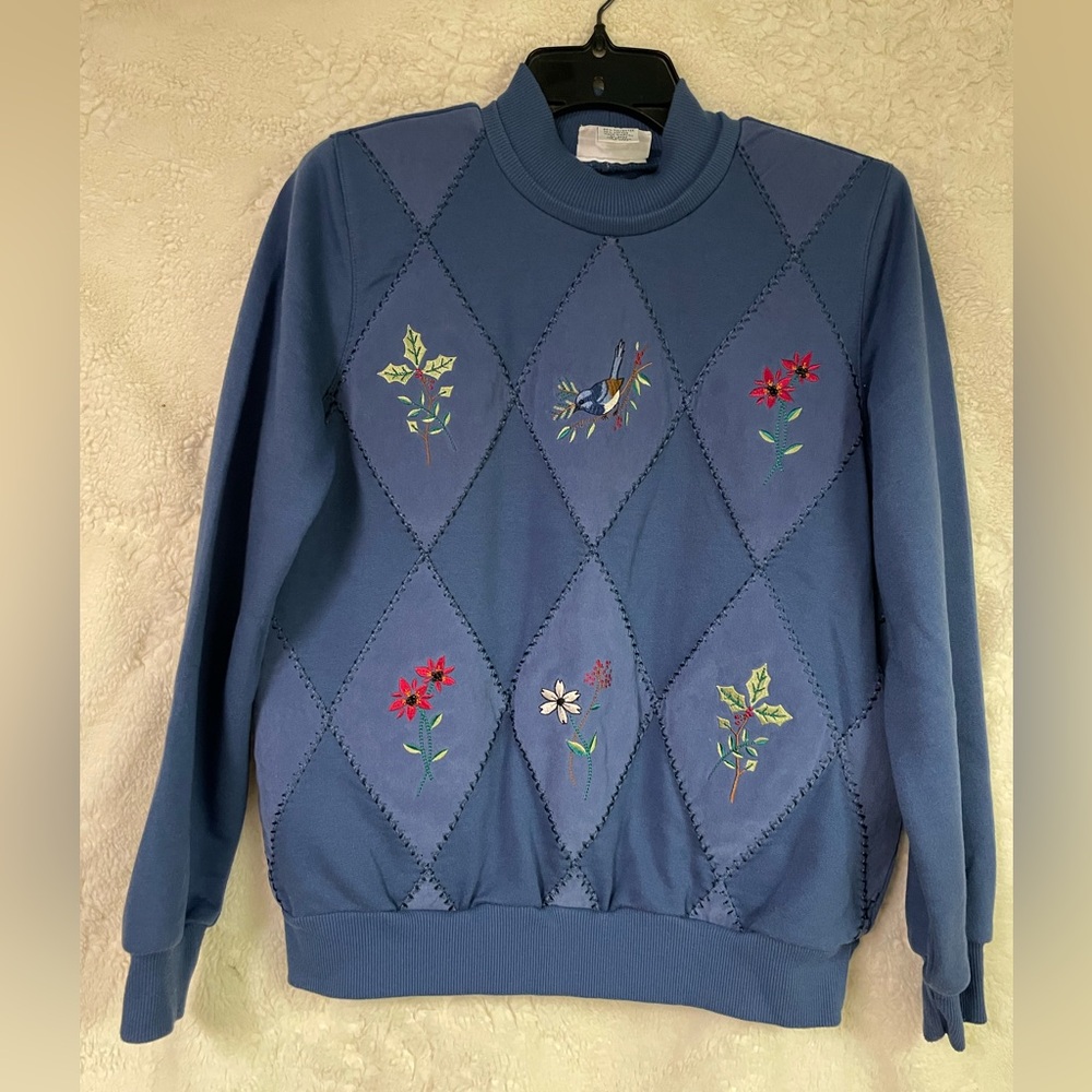 Alfred Dunner Petite vintage holiday vibe sweatshirt size ps